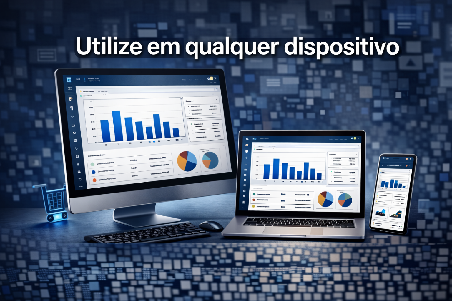 Use em computador, tablet ou celular