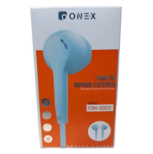 FONE DE OUVIDO COM FIO FON-2203 ONEX CORES VARIADAS