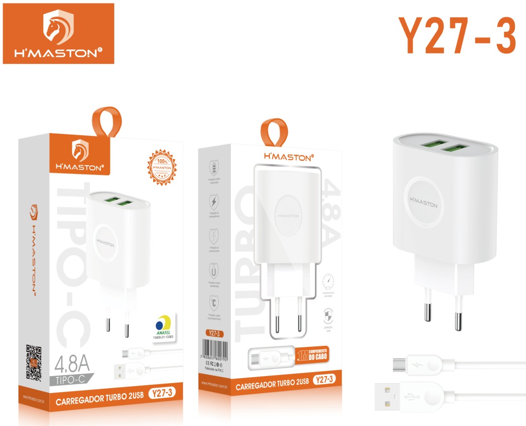 Carregador Turbo HMaston 4.8A Tipo C 1MT