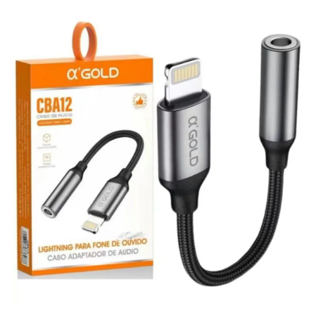 CABO ADAPTADOR DE AUDIO LIGHTNING PARA P2 GOLD CBA12