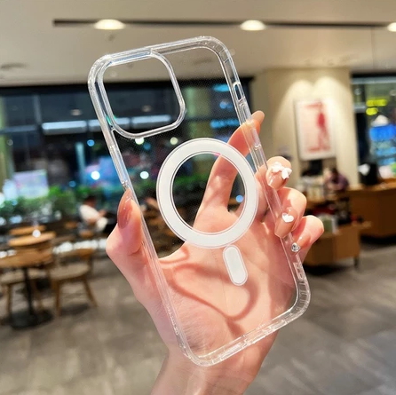 CAPA IPHONE 13/14 TRANSPARENTE MAGSAFE
