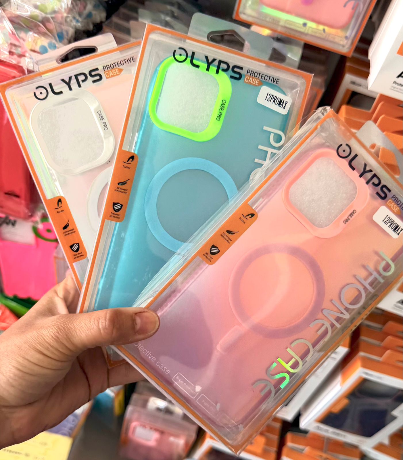 CAPA IPHONE ANTI IMPACTO COLORIDA MAGSAFE OLYPS (SOB ENCOMENDA)