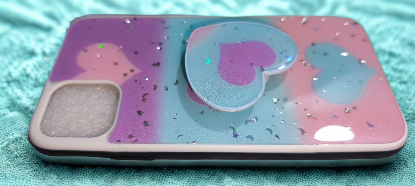 Capa Iphone 11 Roxo  Azul e Rosa